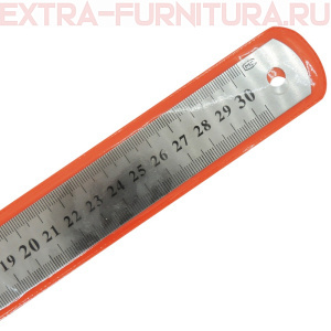 Линейка закройщика 30см, 0,7мм стальная "Maxwell", в чехле