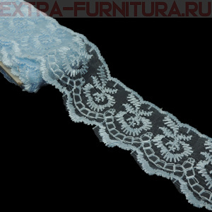 Кружево ш 3,5 см, цв.голубой (10 ярдов)