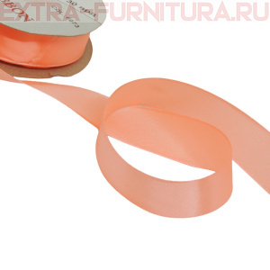 Лента атласная 24 мм цв 073 светло-оранжевый рул. 27,42м