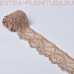 Кружево-стрейч TBY-L839 шир.35мм, цв.14 шоколад (уп.25м)
