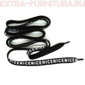 Шнурки плоские 130см, шир.12мм, Nice цв.черный