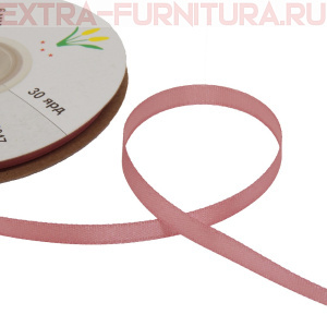Лента атласная  6 мм  цв.047 розовый рул. 27,42м