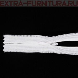 Молния потайная  № 3, 18 см, цв. 101 белый п/э пл.9,3 гр/м