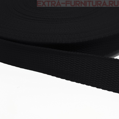Стропа шир.30мм, цв. черный, уп.50м, пл. 11,7 гр/м
