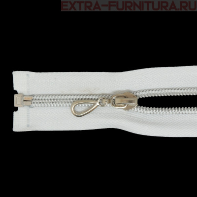 Молния спираль декор Т7 85см цв.белый/серебро