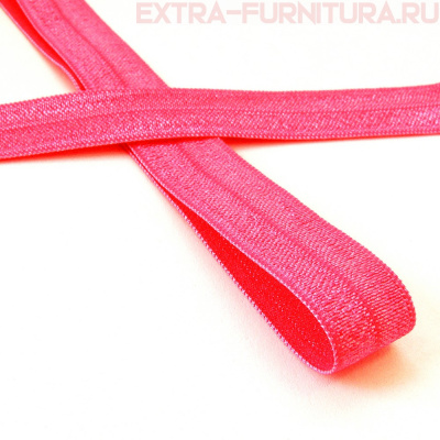 Резинка окантовочная 15мм цв.144 ярко-розовый, блестящая уп. 50м