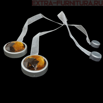 Магнитные клипсы "Круг Люкс Коньяк" с лентой, цв. №3, пара