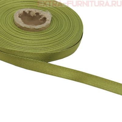 Лента вешалочная, шир.8мм, цв.олива, уп.25м