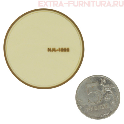 Нашивка силиконовая круг с рельефом 4,5см молочный