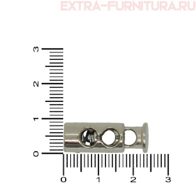 Фиксатор цилиндр 2 отверстия, под металл, цв.никель, арт L4(уп. 500шт/кор.25000шт)