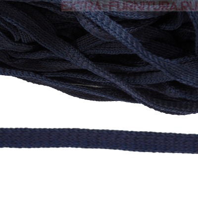 Шнур 34Ф плоский шир.7мм, цв.синий темный 75, уп.200м