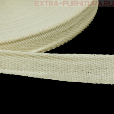 Лента киперная х/б 25 мм, цв.суровый, уп.100м (пл.4,5 г/м)