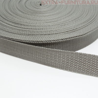 Стропа шир.25мм, цв.600 серебро, уп.50м, пл. 9,8 гр/м