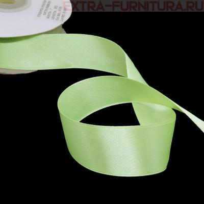 Лента атласная 24 мм цв 126 светло-оливковый рул. 27,42м